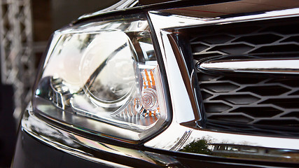 Image showing Car headlights. Exterior detail.