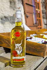 Image showing Bottle of Traditional French Gentian Liquor