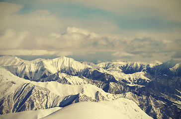 Image showing View from ski slopes