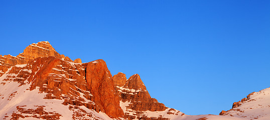 Image showing Sunrise in mountains