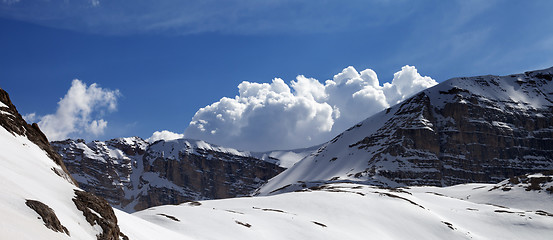 Image showing Panoramic view on mountains in nice day