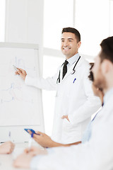 Image showing group of doctors on presentation at hospital