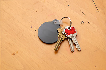 Image showing keyring with blank fob on table