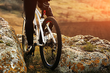 Image showing Man cyclist riding the bicycle