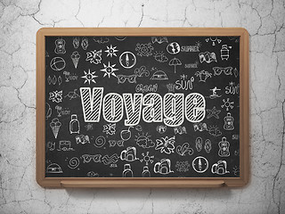 Image showing Vacation concept: Voyage on School board background