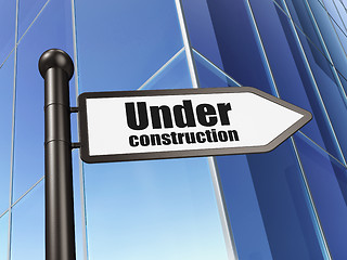 Image showing Web development concept: sign Under Construction on Building background