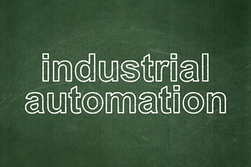 Image showing Manufacuring concept: Industrial Automation on chalkboard background