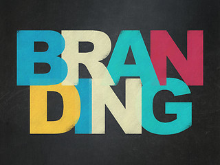 Image showing Marketing concept: Branding on School board background