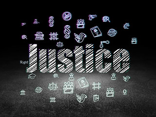 Image showing Law concept: Justice in grunge dark room