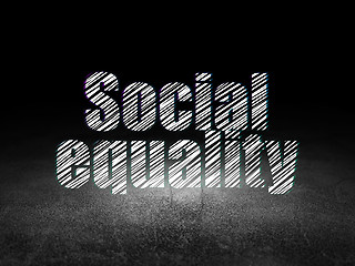 Image showing Political concept: Social Equality in grunge dark room