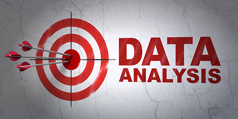 Image showing Information concept: target and Data Analysis on wall background