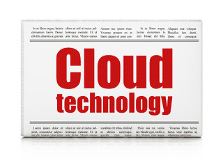 Image showing Cloud networking concept: newspaper headline Cloud Technology