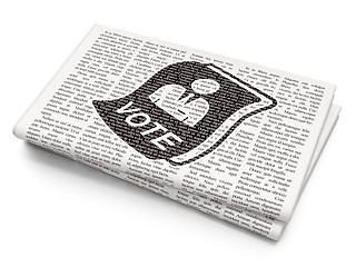 Image showing Political concept: Ballot on Newspaper background