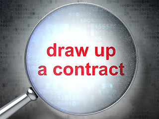 Image showing Law concept: Draw up A contract with optical glass