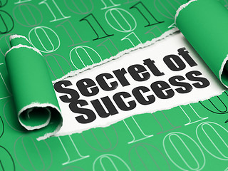 Image showing Finance concept: black text Secret of Success under the piece of  torn paper