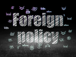 Image showing Political concept: Foreign Policy in grunge dark room