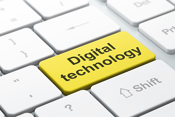 Image showing Information concept: Digital Technology on computer keyboard background