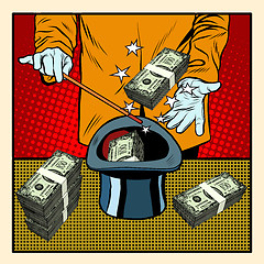 Image showing Illusionist magic hat money