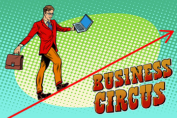 Image showing Businessman acrobat business circus