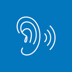 Image showing Human ear line icon.