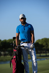 Image showing golfer  portrait at golf  course