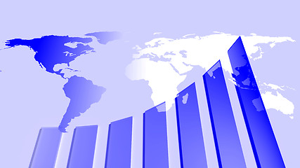 Image showing Growth chart and earth map