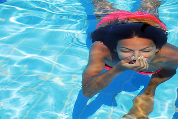 Image showing Teenage girl in the swimming pool