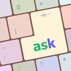 Image showing ask button on computer keyboard key vector illustration