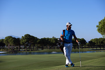 Image showing golfer  portrait at golf  course