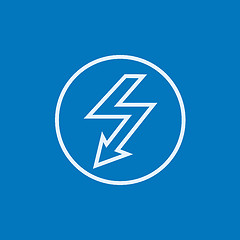 Image showing Lightning arrow downward line icon.