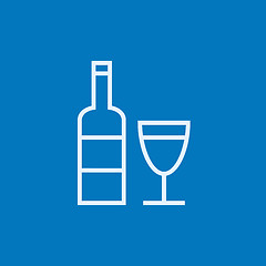 Image showing Bottle of wine line icon.