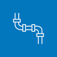 Image showing Water pipeline line icon.