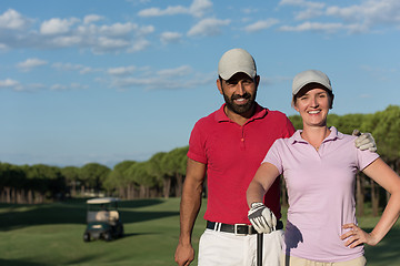 Image showing portrait of couple on golf course