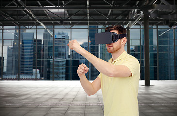 Image showing man in virtual reality headset or 3d glasses