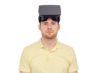 Image showing man in virtual reality headset or 3d glasses