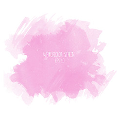 Image showing Pink watercolor stain on white background