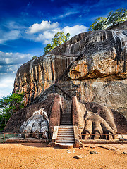 Image showing Lion paws pathway on Sigiriya rock, Sri Lanka