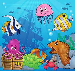 Image showing Underwater ocean fauna theme 8