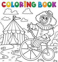Image showing Coloring book clown near circus theme 3