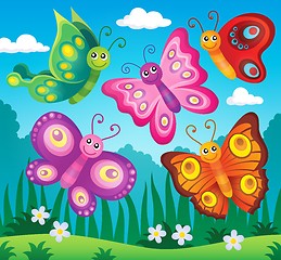 Image showing Happy butterflies theme image 2