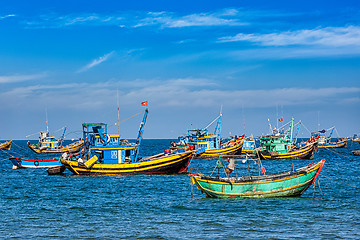 Image showing Fishing boats in Vietnam