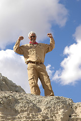 Image showing Triumphant Senior man