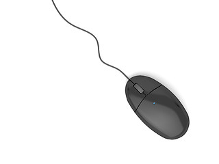 Image showing Black computer mouse