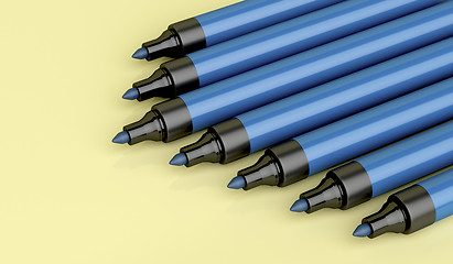 Image showing Blue permanent markers