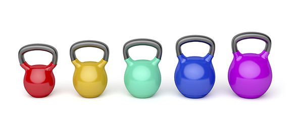 Image showing Kettlebells with different sizes