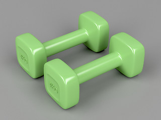 Image showing Pair of 3 kg dumbbells