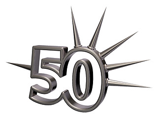 Image showing number fifty with prickles - 3d illustration