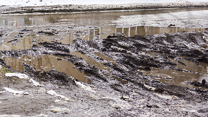 Image showing Dirty broken road