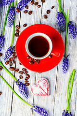 Image showing coffee and flowers