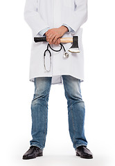 Image showing Evil medic holding a small axe